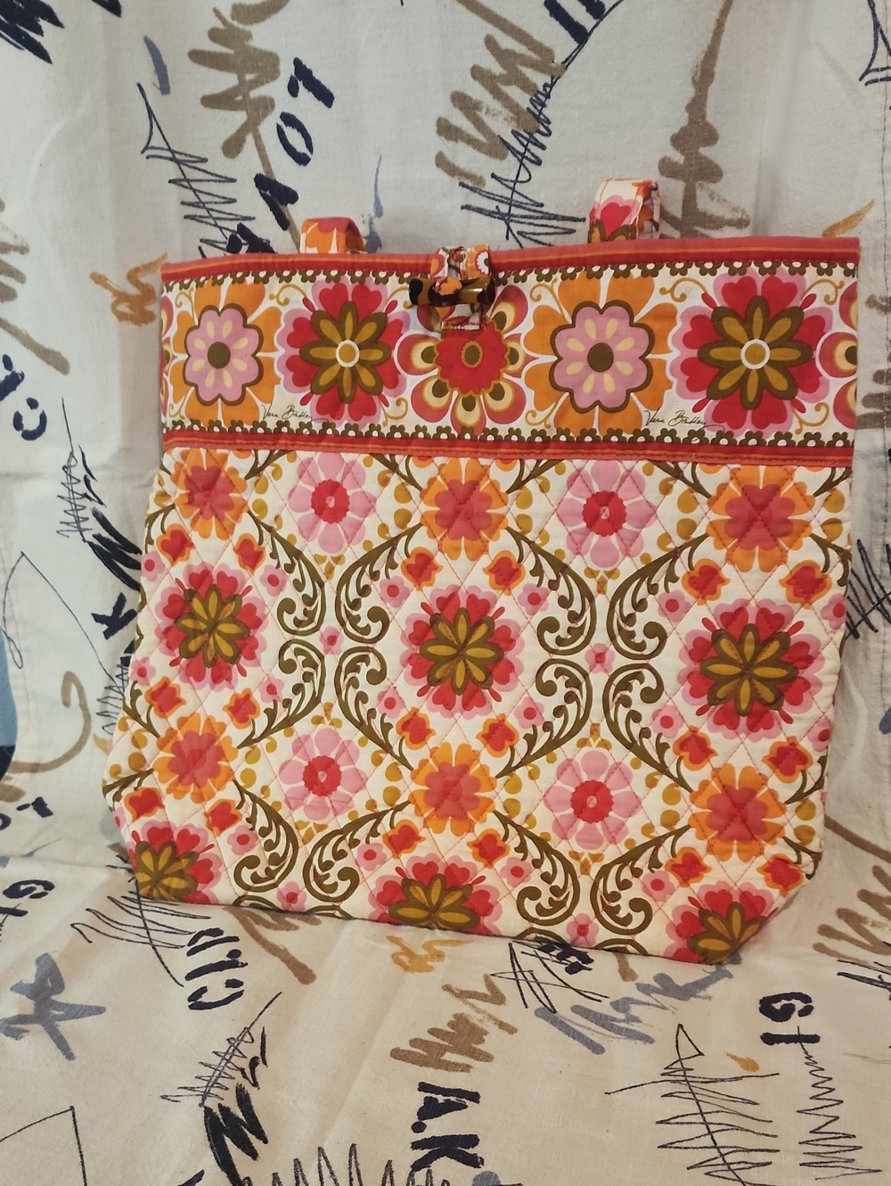 Vera Bradley Forkloric Quilted Floral Tote